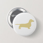 dachshund wheaton silhouet ronde button 5,7 cm (Voorkant /achterkant)