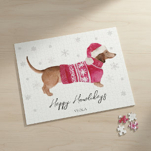 Dachshund Wiener Dog Aquarel Huisdier Cadeau Legpuzzel