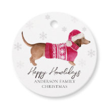 Dachshund Wiener Dog Aquarel Huisdier Winter Vakan