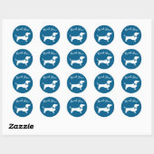Dachshund Wiener Dog Baby shower Blue Boy Ronde Sticker (Vel)