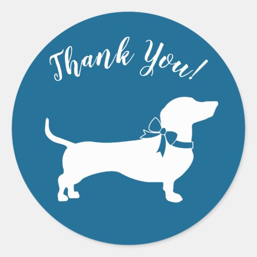 Dachshund Wiener Dog Baby shower Blue Boy Ronde Sticker (Voorkant)