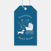 Dachshund Wiener Dog Baby shower Cadeaulabel (Voorkant)