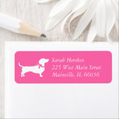 Dachshund Wiener Dog Baby shower Pink Girl Etiket (Insitu)