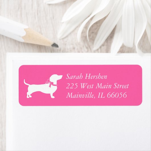 Dachshund Wiener Dog Baby shower Pink Girl Etiket (Insitu)