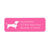 Dachshund Wiener Dog Baby shower Pink Girl Etiket (Voorkant)