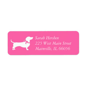 Dachshund Wiener Dog Baby shower Pink Girl Etiket