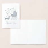 Dachshund Wiener Dog Baby shower Pink Girl Folie Kaarten (Display)