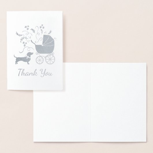 Dachshund Wiener Dog Baby shower Pink Girl Folie Kaarten (Display)