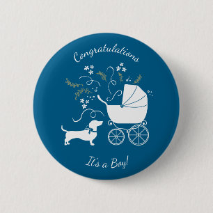Dachshund Wiener Dog Baby shower Ronde Button 5,7 Cm