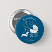 Dachshund Wiener Dog Baby shower Ronde Button 5,7 Cm (Voorkant /achterkant)
