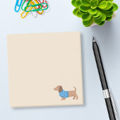 Dachshund Wiener Dog Blue Star Sweater on Beige Post-it® Notes