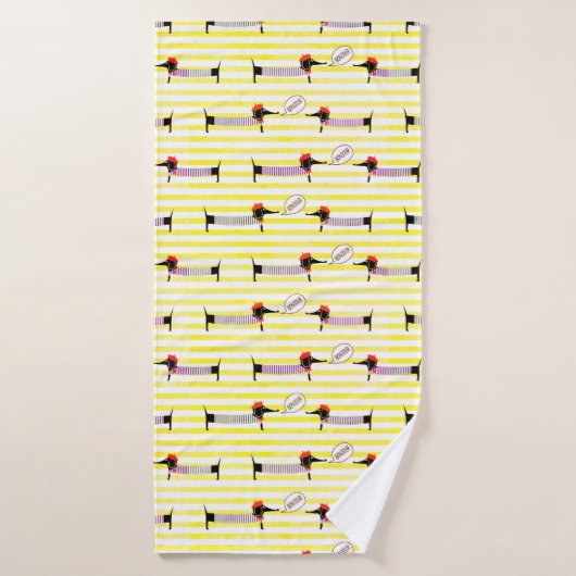 Dachshund Wiener Dog Bonjour Badhanddoek (Badhanddoek)