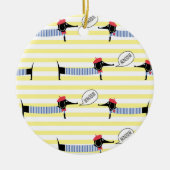 Dachshund Wiener Dog Bonjour Keramisch Ornament (Voorkant)