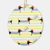 Dachshund Wiener Dog Bonjour Keramisch Ornament (Links)