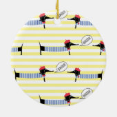 Dachshund Wiener Dog Bonjour Keramisch Ornament (Achterkant)