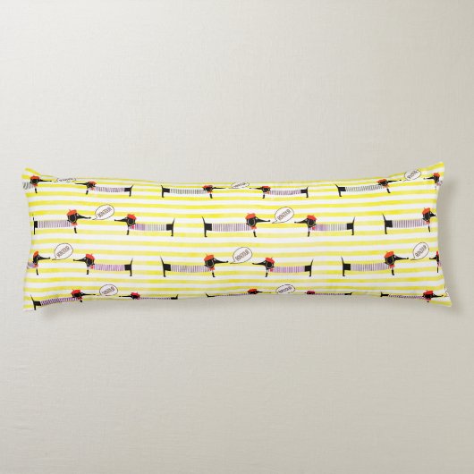 Dachshund Wiener Dog Bonjour Lichaamskussen (Achterkant)