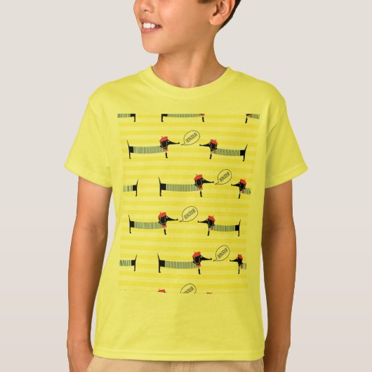 Dachshund Wiener Dog Bonjour T-shirt (Voorkant)