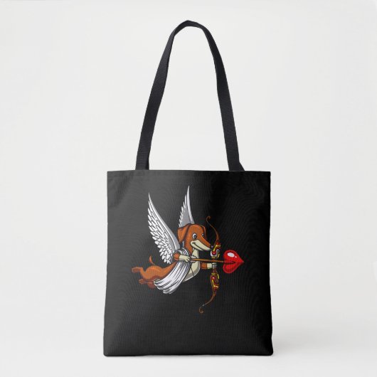 Dachshund Wiener Dog Cute Cupid Pet Tote Bag (Voorkant)