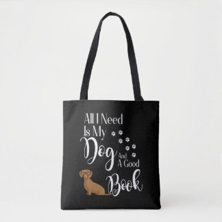 Dachshund Wiener Dog Doxie Book Reader Love Tote Bag