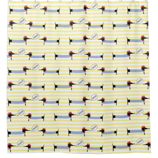 Dachshund Wiener Dog French Douchegordijn (Voorkant)