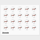 Dachshund Wiener Dog gepersonaliseerd dank u Ronde Sticker (Vel)