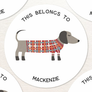 Dachshund Wiener Dog Gepersonaliseerd Dit Is Van Ronde Sticker