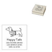Dachshund Wiener Dog Grooming Business Address Rubberstempel (Gestempeld)