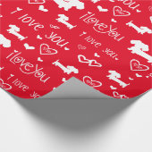 Dachshund Wiener Dog Hearts Love Gift Wrap Paper Cadeaupapier (Hoek)