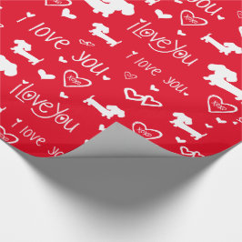 Dachshund Wiener Dog Hearts Love Gift Wrap Paper Cadeaupapier