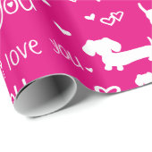 Dachshund Wiener Dog Hearts Love Gift Wrap Paper Cadeaupapier (Rol Hoek)