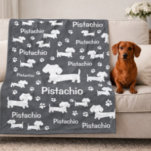 Dachshund Wiener Dog Persoonlijke Deken Grijs