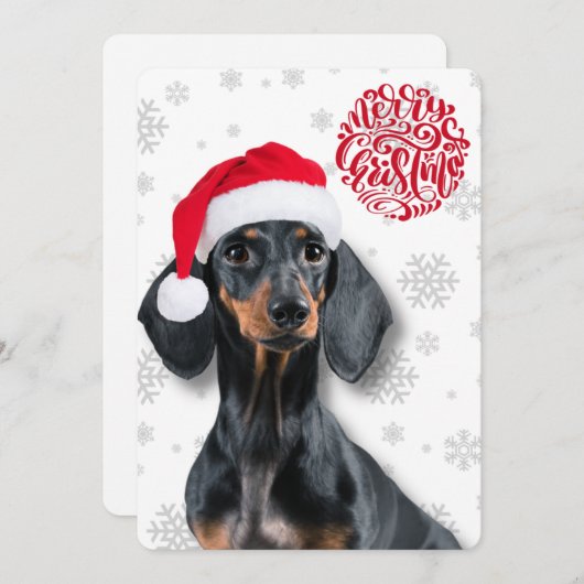 Dachshund Wiener Dog Pet Snowflake Kerstmis Feestdagenkaart (Voorkant / Achterkant)