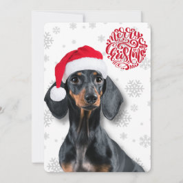 Dachshund Wiener Dog Pet Snowflake Kerstmis Feestdagenkaart