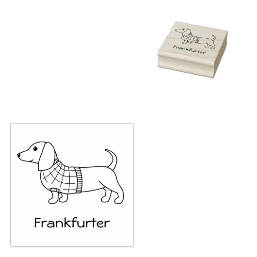 Dachshund Wiener Dog Pset Sweater Rubberstempel (Gestempeld)