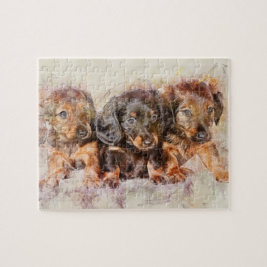 Dachshund Wiener Dog Puppies Legpuzzel (Horizontaal)