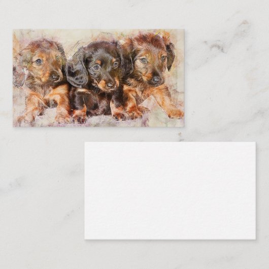 Dachshund Wiener Dog Puppies Visitekaartje (Voorkant / Achterkant)