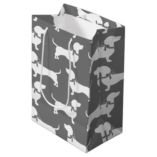 Dachshund Wiener Dog Puppy Medium Gift Bag Medium Cadeauzakje (Voorkant Gekanteld)