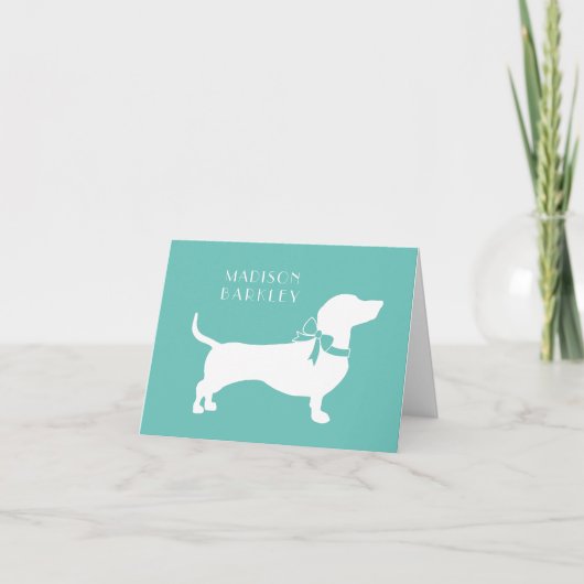 Dachshund Wiener Dog Puppy Note Card Notitiekaartje (Voorkant)