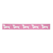 Dachshund Wiener Dog Puppy Satin Ribbon Satijnen Lint (Voorkant)