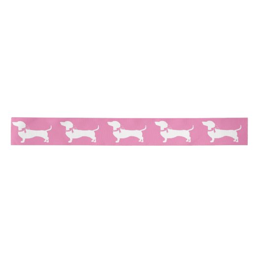 Dachshund Wiener Dog Puppy Satin Ribbon Satijnen Lint (Voorkant)