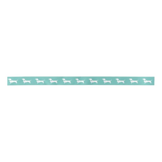 Dachshund Wiener Dog Puppy Satin Ribbon Satijnen Lint (Voorkant)