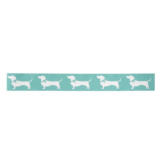 Dachshund Wiener Dog Puppy Satin Ribbon Satijnen Lint (Voorkant)