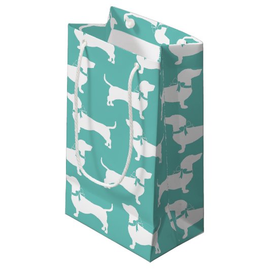 Dachshund Wiener Dog Puppy Small Gift Bag Klein Cadeauzakje (Voorkant Gekanteld)