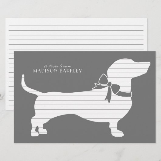 Dachshund Wiener Dog Puppy Stationery Briefpapier (Voorkant / Achterkant)