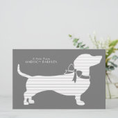 Dachshund Wiener Dog Puppy Stationery Briefpapier (Staand voorkant)