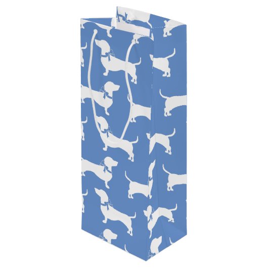 Dachshund Wiener Dog Puppy Wijn Cadeautas (Achterkant Gekanteld)