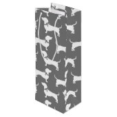 Dachshund Wiener Dog Puppy Wine Gift Bag Wijn Cadeautas (Achterkant Gekanteld)