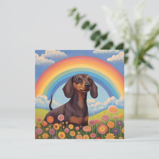 Dachshund Wiener Dog Rainbow Bridge Aangepaste naa (Staand voorkant)