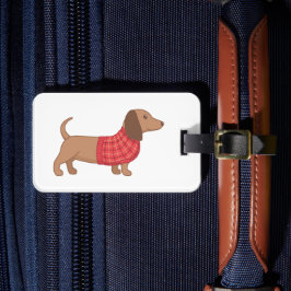 Dachshund Wiener Dog Red Pset Sweater Bagagelabel