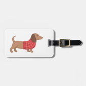 Dachshund Wiener Dog Red Pset Sweater Bagagelabel (Voorkant horizontaal)